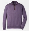 Autumn Crest Suede Trim Quarter-Zip in Purple Fig by Peter Millar