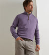 Autumn Crest Suede Trim Quarter-Zip in Purple Fig by Peter Millar