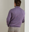 Autumn Crest Suede Trim Quarter-Zip in Purple Fig by Peter Millar
