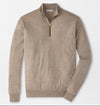 Autumn Crest Suede Trim Quarter-Zip in Stone by Peter Millar