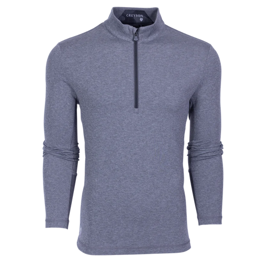 Sequoia Quarter-Zip in Smoke Heather by Greyson