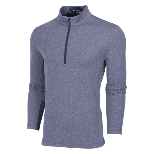 Sequoia Quarter-Zip in Smoke Heather by Greyson