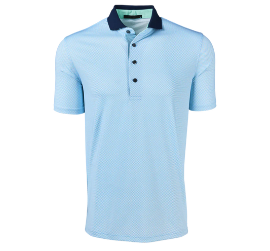 Knight Wolf Short Sleeve Polo in Wolf Blue by Greyson