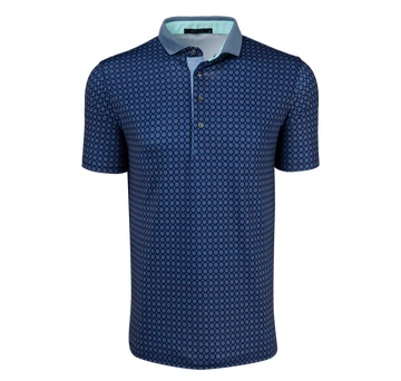 Ghost Dreamer Short Sleeve Polo in Maltese Blue by Greyson
