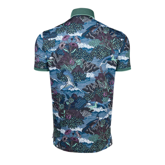 In The Waves Short Sleeve Polo in Shadow Multi by Greyson