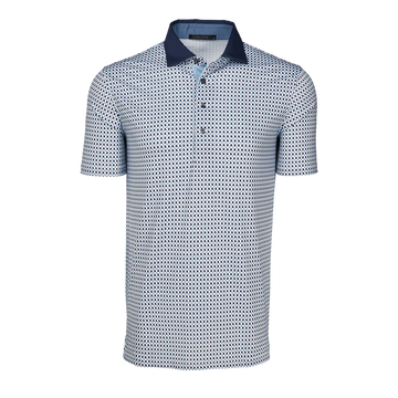 Wolf Whisperer Short Sleeve Polo in Arctic by Greyson