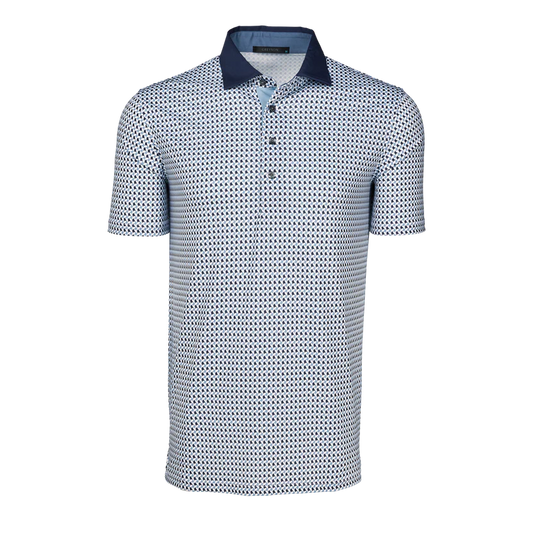 Wolf Whisperer Short Sleeve Polo in Arctic by Greyson
