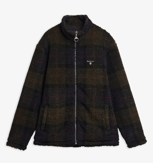 Tartan Sherpa Fleece in Shadow Classic Tartan by Barbour