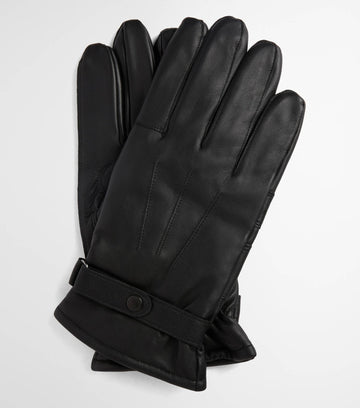 Burnished Leather Thinsulate Gloves in Classic Black by Barbour