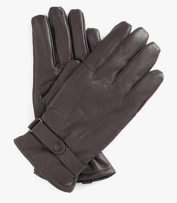 Burnished Leather Thinsulate Gloves in Dark Brown by Barbour