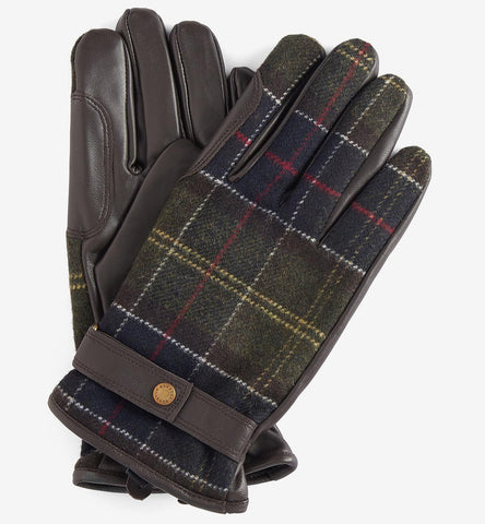 Newbrough Tartan Gloves in Classic Tartan by Barbour