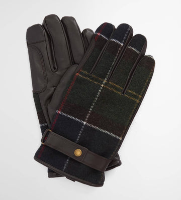 Newbrough Tartan Gloves in Classic Tartan by Barbour