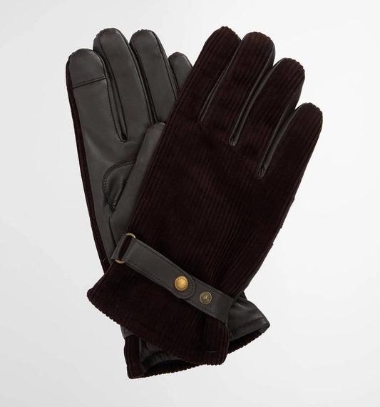 Nelson Leather Gloves in Brown by Barbour