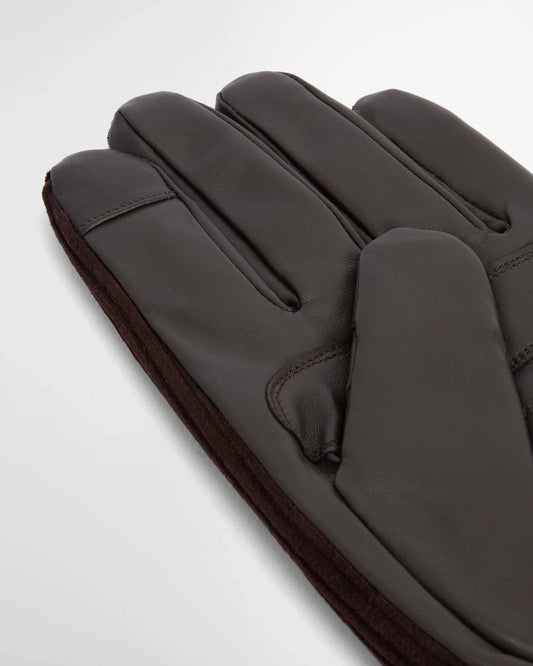 Nelson Leather Gloves in Brown by Barbour