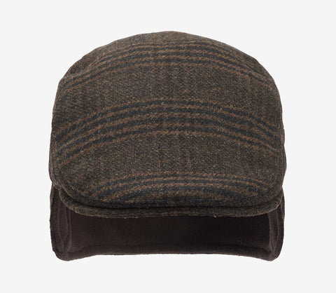 Barbour Cheviot Checked Flat Cap Brown M