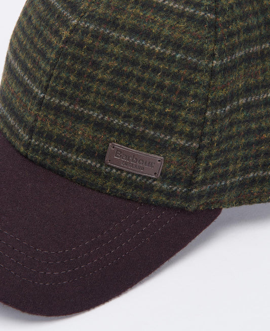 Clyde Sports Cap in Brown-Olive Plaid by Barbour