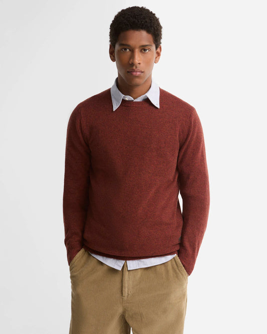 Essential Crewneck Jumper in Russet by Barbour