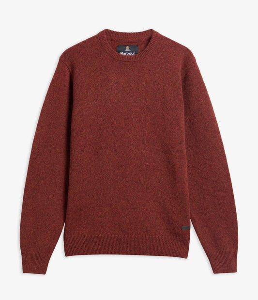 Essential Crewneck Jumper in Russet by Barbour