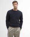 Essential Crewneck Jumper in Charcoal by Barbour