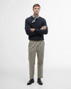 Essential Crewneck Jumper in Charcoal by Barbour