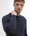 Essential Crewneck Jumper in Charcoal by Barbour