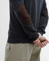 Essential Crewneck Jumper in Charcoal by Barbour