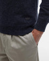 Essential Crewneck Jumper in Charcoal by Barbour
