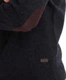 Essential Patch Crew Neck Jumper in Charcoal by Barbour