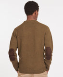 Essential Patch Crew Neck Jumper in Willow Green by Barbour