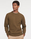 Essential Patch Crew Neck Jumper in Willow Green by Barbour