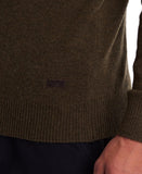 Essential Patch Crew Neck Jumper in Willow Green by Barbour