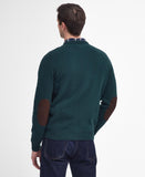 Essential Patch Crew Neck Jumper in Evergreen by Barbour