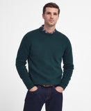 Essential Patch Crew Neck Jumper in Evergreen by Barbour