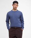 Essential Crewneck Jumper in Dark Indigo by Barbour