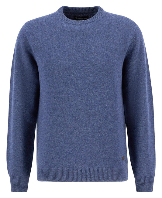Essential Crewneck Jumper in Dark Indigo by Barbour