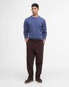 Essential Crewneck Jumper in Dark Indigo by Barbour