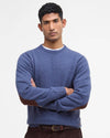 Essential Crewneck Jumper in Dark Indigo by Barbour