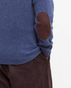 Essential Crewneck Jumper in Dark Indigo by Barbour