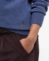 Essential Crewneck Jumper in Dark Indigo by Barbour