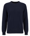 Essential Crewneck Jumper in Classic Navy by Barbour