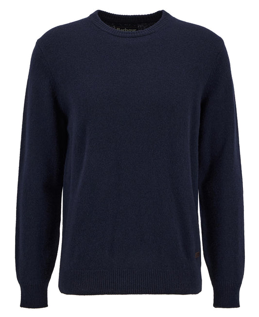 Essential Crewneck Jumper in Classic Navy by Barbour