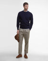 Essential Crewneck Jumper in Classic Navy by Barbour
