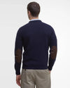 Essential Crewneck Jumper in Classic Navy by Barbour