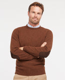 Essential Patch Crew Neck Jumper in Bracken by Barbour