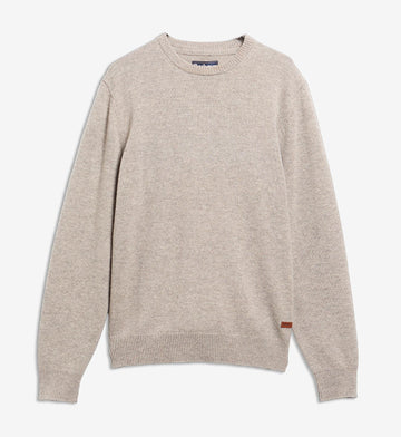 Essential Crewneck Jumper in Stone by Barbour