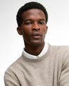Essential Crewneck Jumper in Stone by Barbour