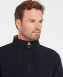 Nelson Essential Half Zip Sweater in Navy by Barbour