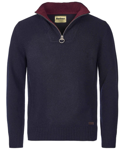 Nelson Essential Half-Zip Jumper in Navy by Barbour