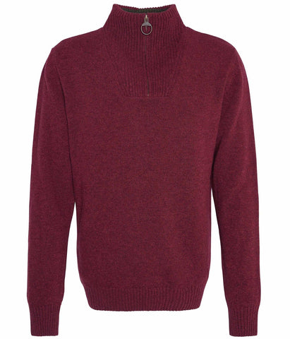 Nelson Essential Half-Zip Jumper in Port by Barbour