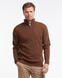 Nelson Essential Half-Zip Jumper in Dark Sand by Barbour